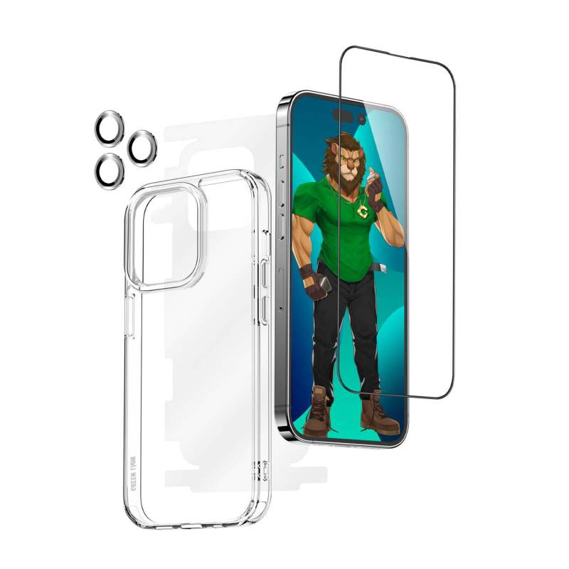 محافظ صفحه نمایش کاور و محافظ لنز گوشی اپل iPhone 14 Pro Max گرین مدل 4in1