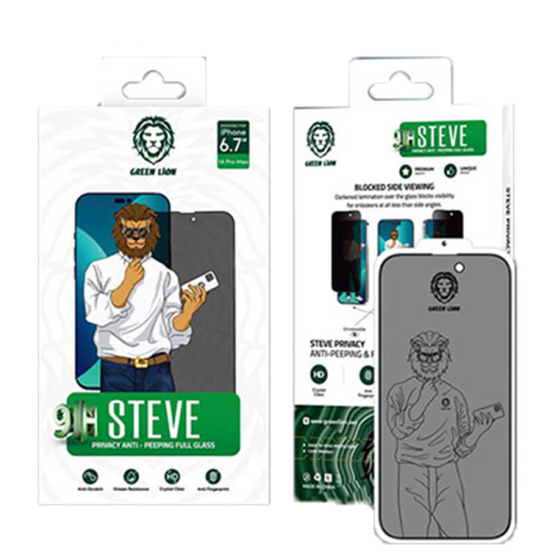 گلس گوشی اپل iphone 14 گرین حریم شخصی مدل 9H steve