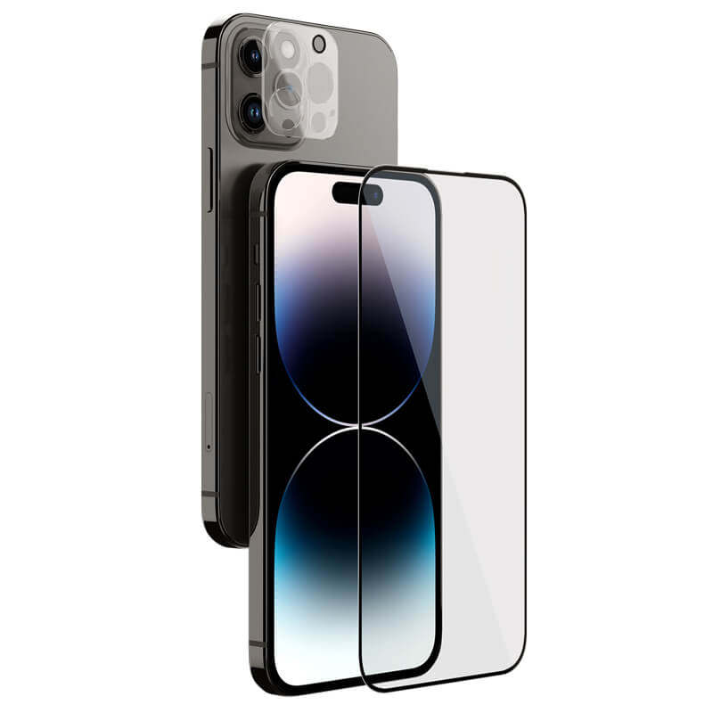 محافظ صفحه نمایش و محافظ لنز دوربین اپل iPhone 14 Pro Max نیلکین مدل Amazing 2-in-1 HD