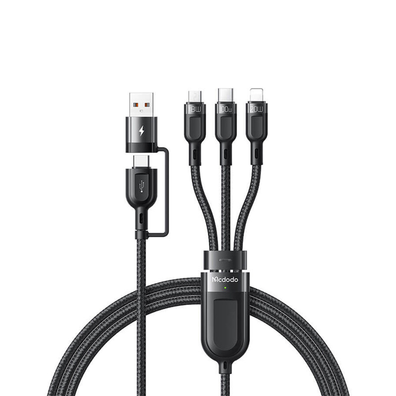 کابل تبدیل USB-C به لایتنینگ/USB-C/MicroUSB مک دودو مدل CA-880 6A طول 1.2 متر