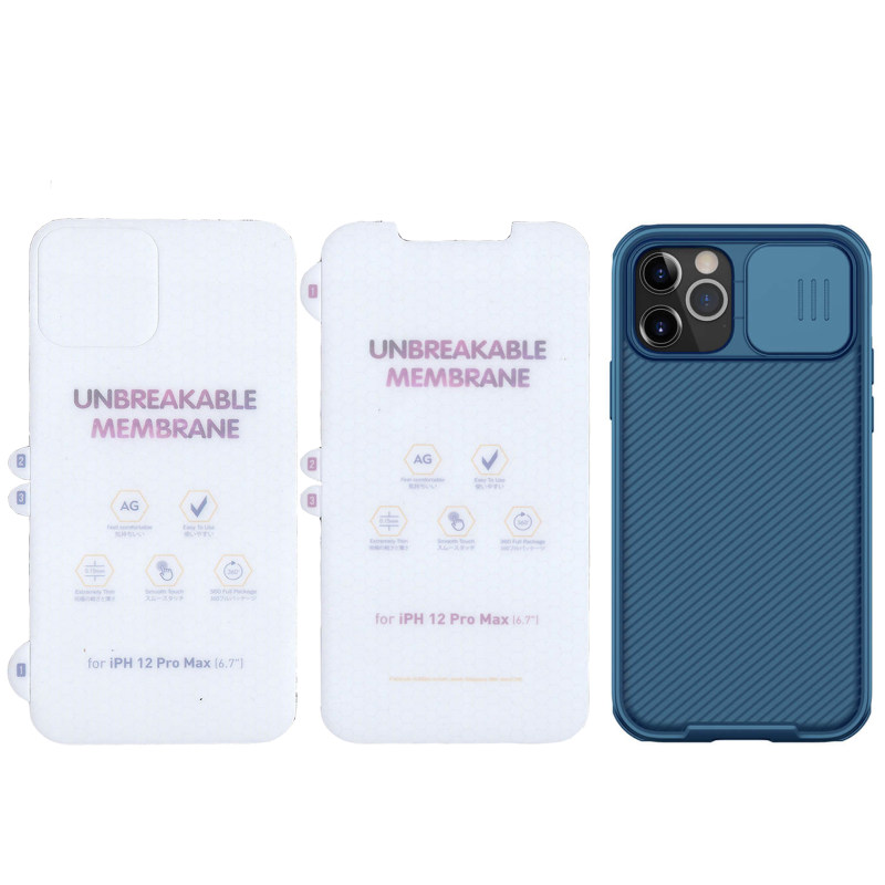 کاور گوشی اپل iphone 12 Pro Max نیلکین مدل Hgm-CM به همراه محافظ صفحه نمایش و محافظ پشت گوشی