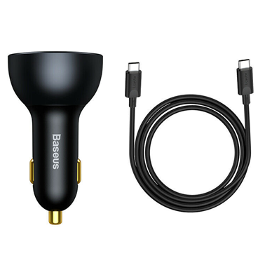 شارژر فندکی باسئوس مدل TZCCZM-0G به همراه کابل USB-C-small-image