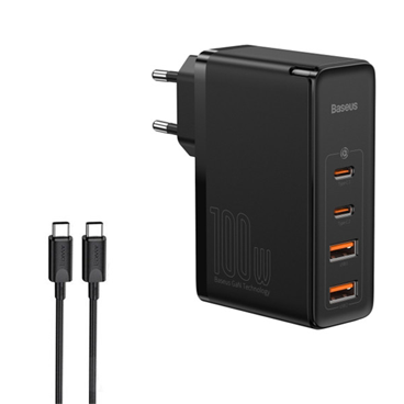 شارژر دیواری باسئوس مدل CCGAN2P-L01 به همراه کابل تبدیل USB-C-small-image