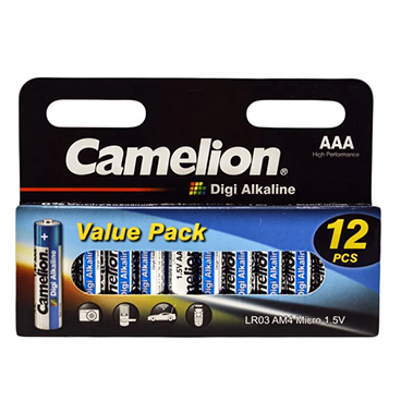 باتری نیم قلمی کملیون مدل Digi Alkaline بسته 12 عددی-small-image