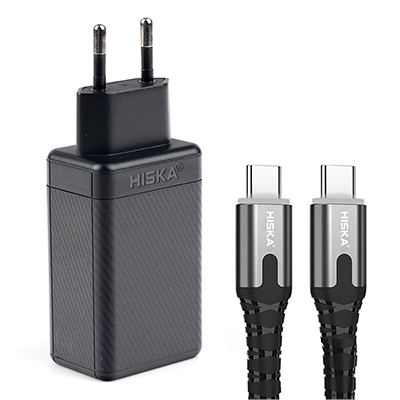 شارژر دیواری هیسکا مدل H-126GAN توان 65 وات به همراه کابل USB-C-small-image