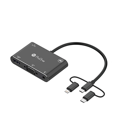 مبدل microUSB/ لایتنینگ/ USB-C به HDMI/VGA/AV پرووان مدل PHU560-small-image