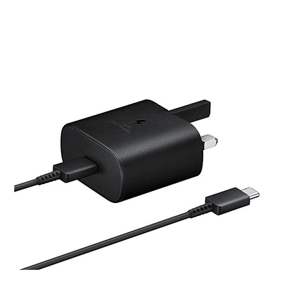 شارژر دیواری سامسونگ 25 وات مدل EP-TA800 سه شاخه اروپا به همراه کابل دو سر تایپ سی-small-image
