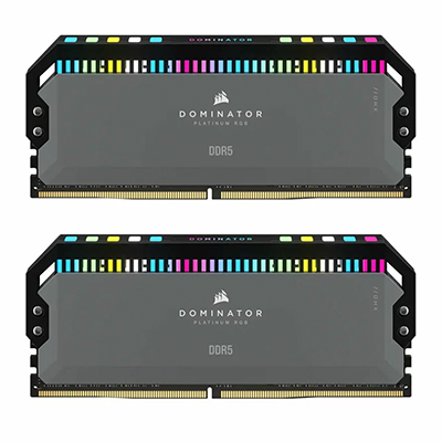 رم کامپیوتر DDR5 دو کاناله 5600 مگاهرتز CL40 کورسیر مدل Dominator Platinum RGB AMD EXPO ظرفیت 64 گیگابایت-small-image