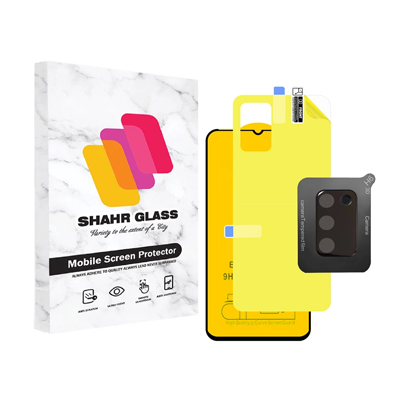  گلس شیائومی Redmi Note 10 4G شهر گلس مدل 3FNF به همراه محافظ لنز دوربین و محافظ پشت گوشی-small-image