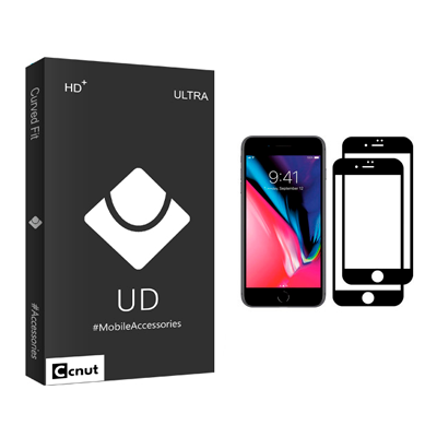 گلس گوشی اپل iPhone 7 کوکونات مدل UD Black بسته دو عددی -small-image