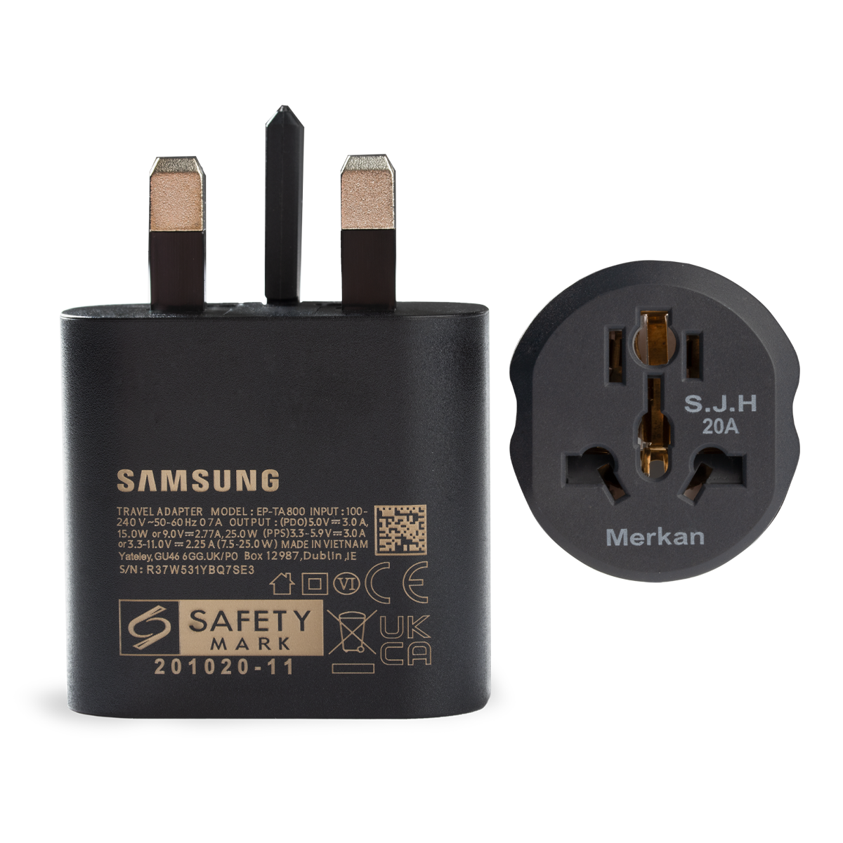 شارژر دیواری سامسونگ مدل EP-TA800 توان 25 وات به همراه تبدیل-small-image