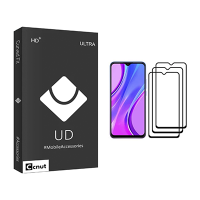 گلس گوشی شیائومی Redmi 9 کوکونات مدل UD Black بسته سه عددی -small-image