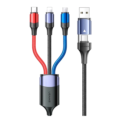 کابل تایپ سی - لایتنینگ - میکرو یو اس بی یوسمز مدل US-SJ549 طول 1.2 متر-small-image