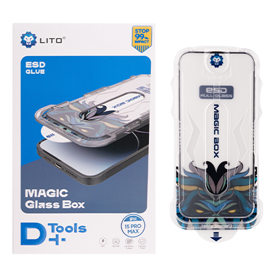 گلس گوشی اپل iPhone 15 Pro Max لیتوو مدل D+ Tools Magic Glass Box به همراه کیت نصب-small-image