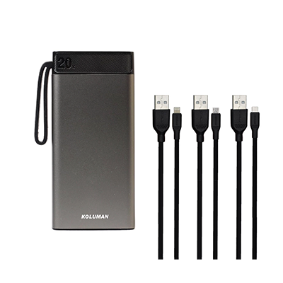 پاوربانک کلومن مدل KP-019 ظرفیت 20000 میلی آمپر ساعت به همراه کابل لایتنینگ - MICROUSB - USB-C-small-image
