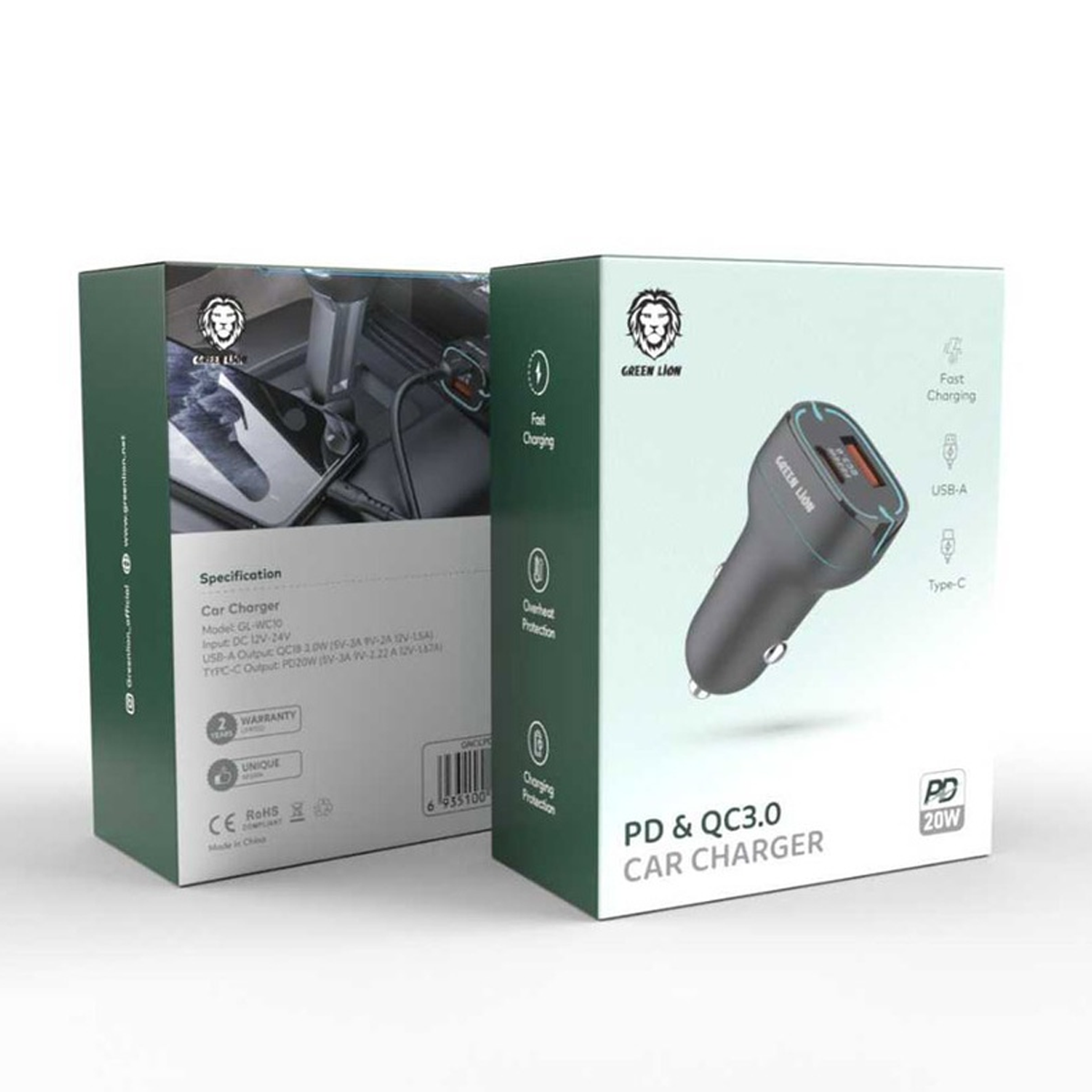 شارژر فندکی گرین لاین مدل GNCCPDQCBK-small-image