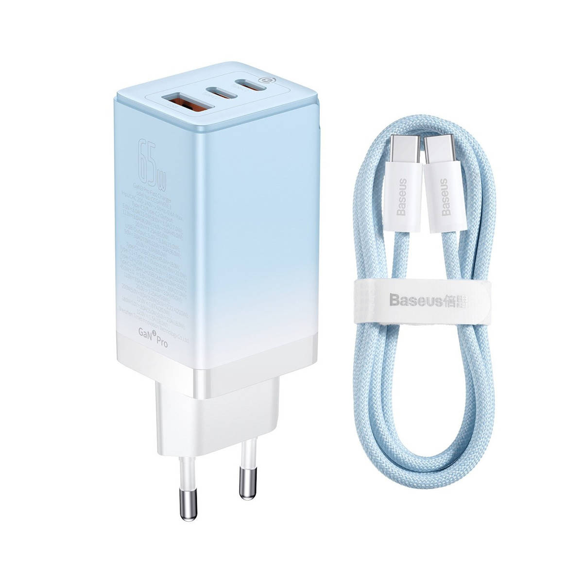 شارژر دیواری باسئوس مدل GaN3 Pro CCGP050101 توان 65 وات به همراه کابل شارژ copy-small-image