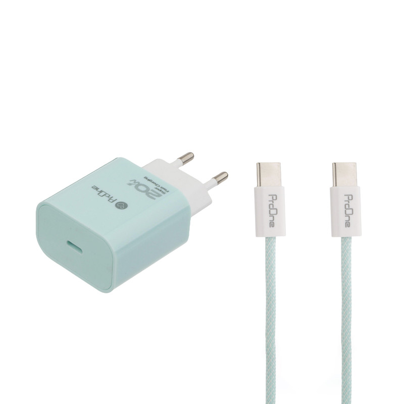 شارژر دیواری  پرووان مدل PWC540C توان 20 وات به همراه کابل تبدیل usb-c-small-image