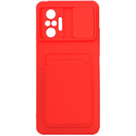 کاور سیلیکونی محافظ لنزدار کشویی مدل جا کارتی دار مناسب برای گوشی موبایل شیائومی Redmi Note 10S-small-image