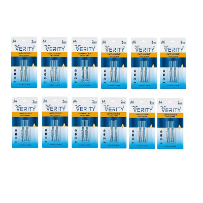 باتری نیم قلمی وریتی مدل Zinc Carbon AAA بسته 24 عددی