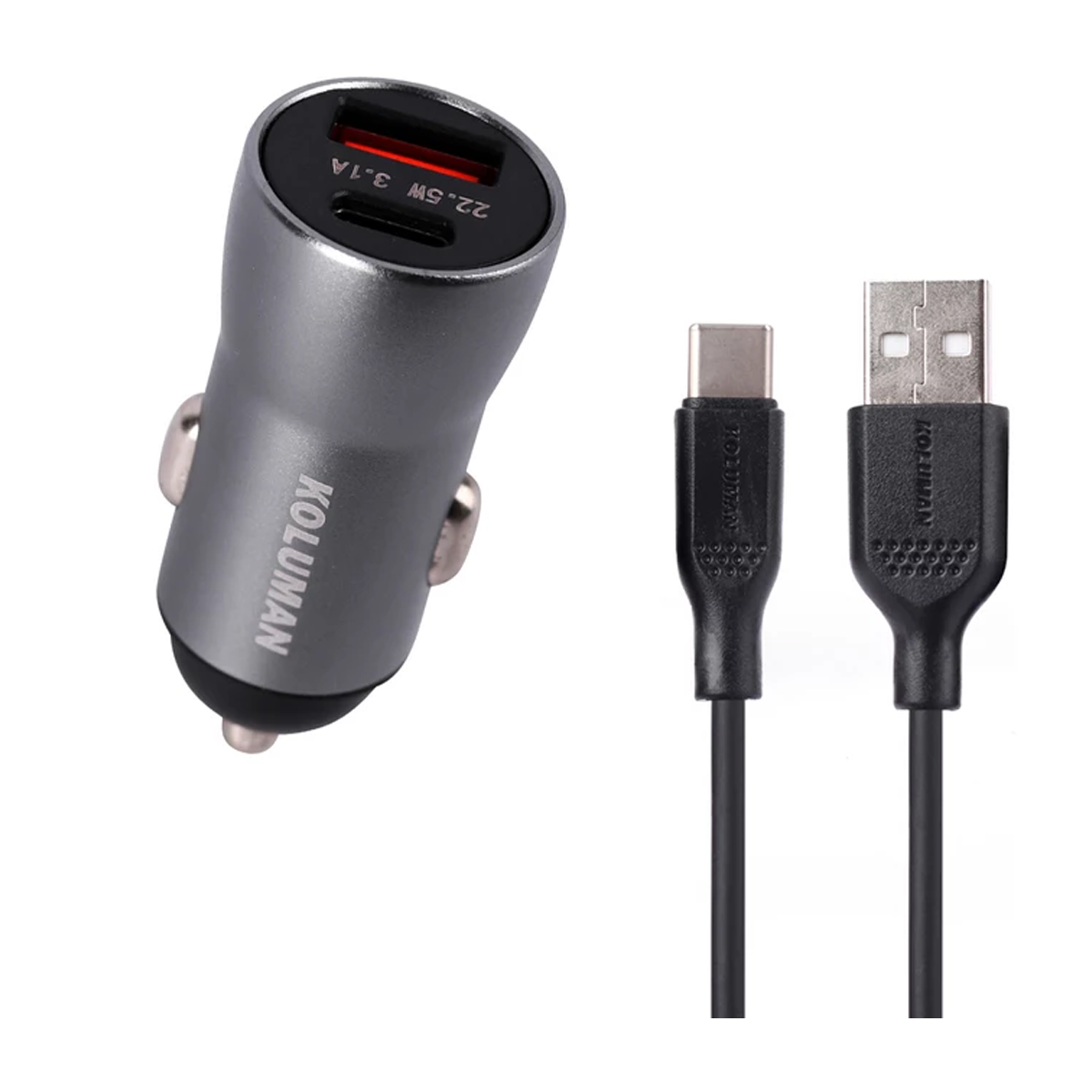  شارژر فندکی کلومن مدل KC-C01 به همراه کابل تبدیل USB - C copy-small-image