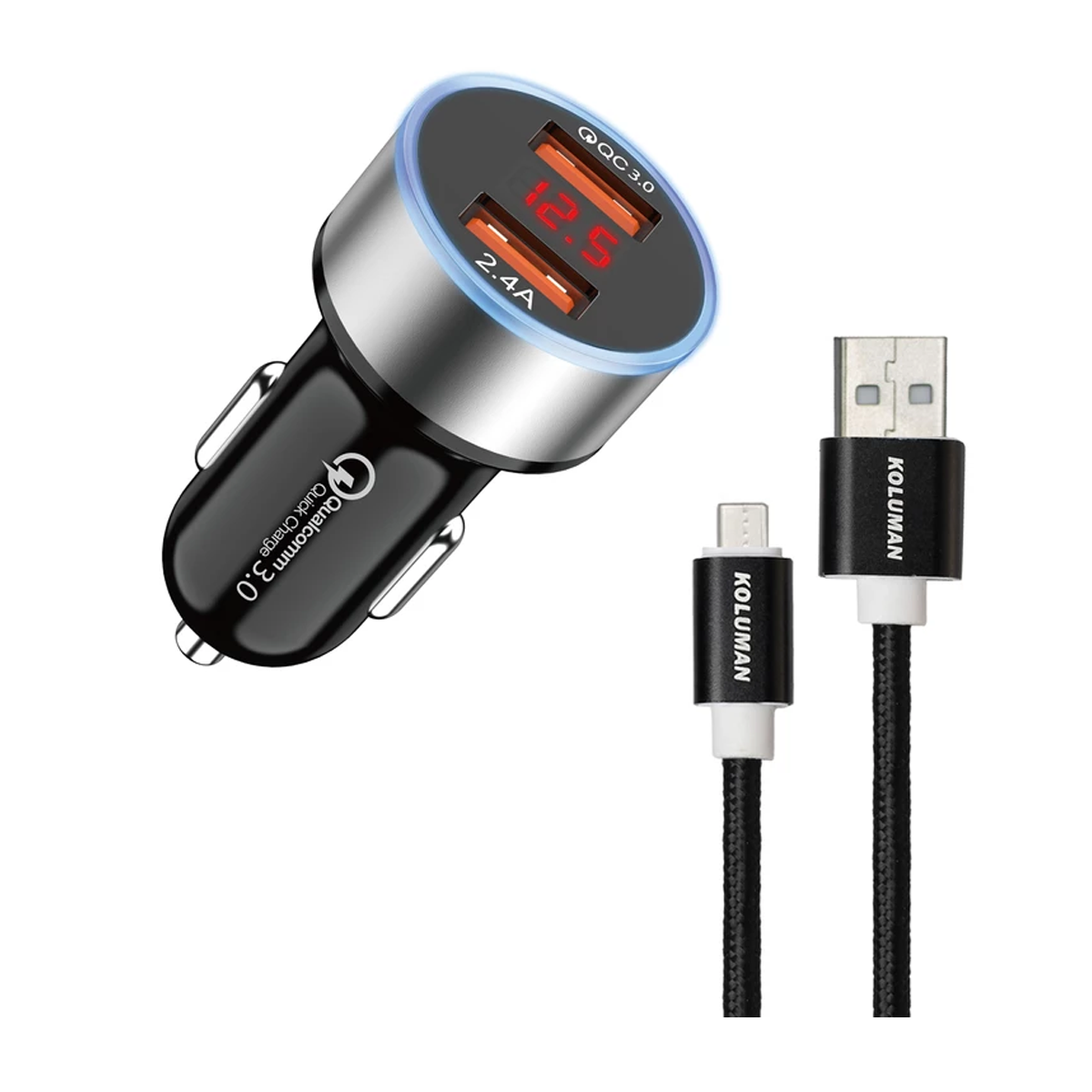 شارژر فندکی کلومن مدل KC-C06 به همراه کابل MicroUSB-small-image