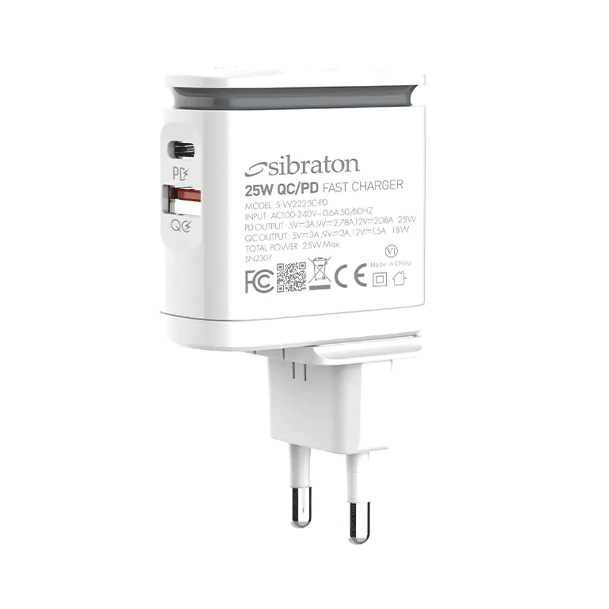 شارژر دیواری سیبراتون مدل S-W2225C-PD توان 25 وات-small-image