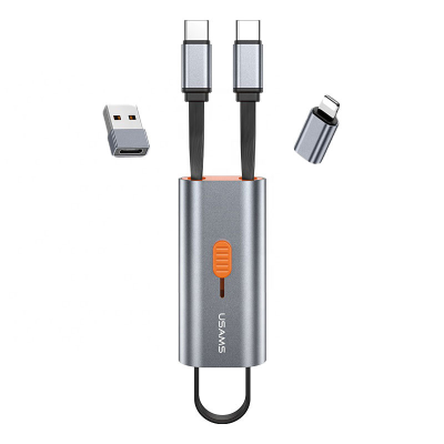 کابل تبدیل USB-c به USB-c / USB / لایتنینگ یوسمز مدل US-SJ560 طول 0.3 متر