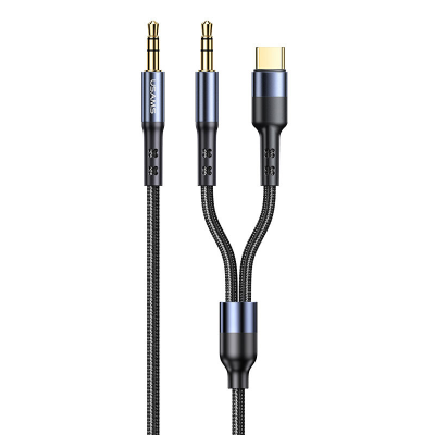 کابل تبدیل USB-C / AUX به AUX یوسمز مدل us-sj555 طول 1.2 متر
