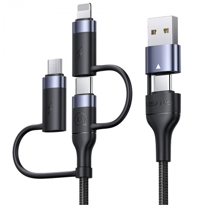 کابل تبدیل USB-c/USB به microUSB/USB-C /لایتنینگ یوسمز مدل US-SJ547 طول 1.2 متر