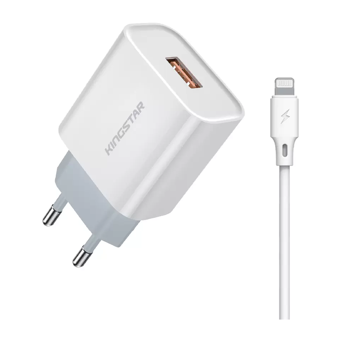 شارژر دیواری کینگ استار مدل KW141i توان 18 وات به همراه کابل Lightning-small-image