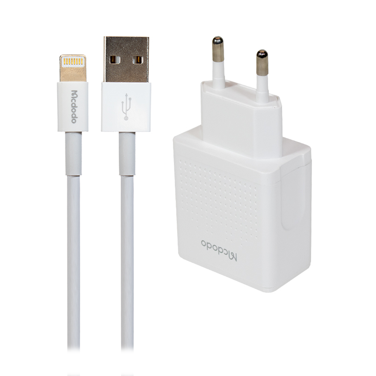 شارژر دیواری مک دودو مدل CH-3970 توان 12 وات به همراه کابل Lightning-small-image