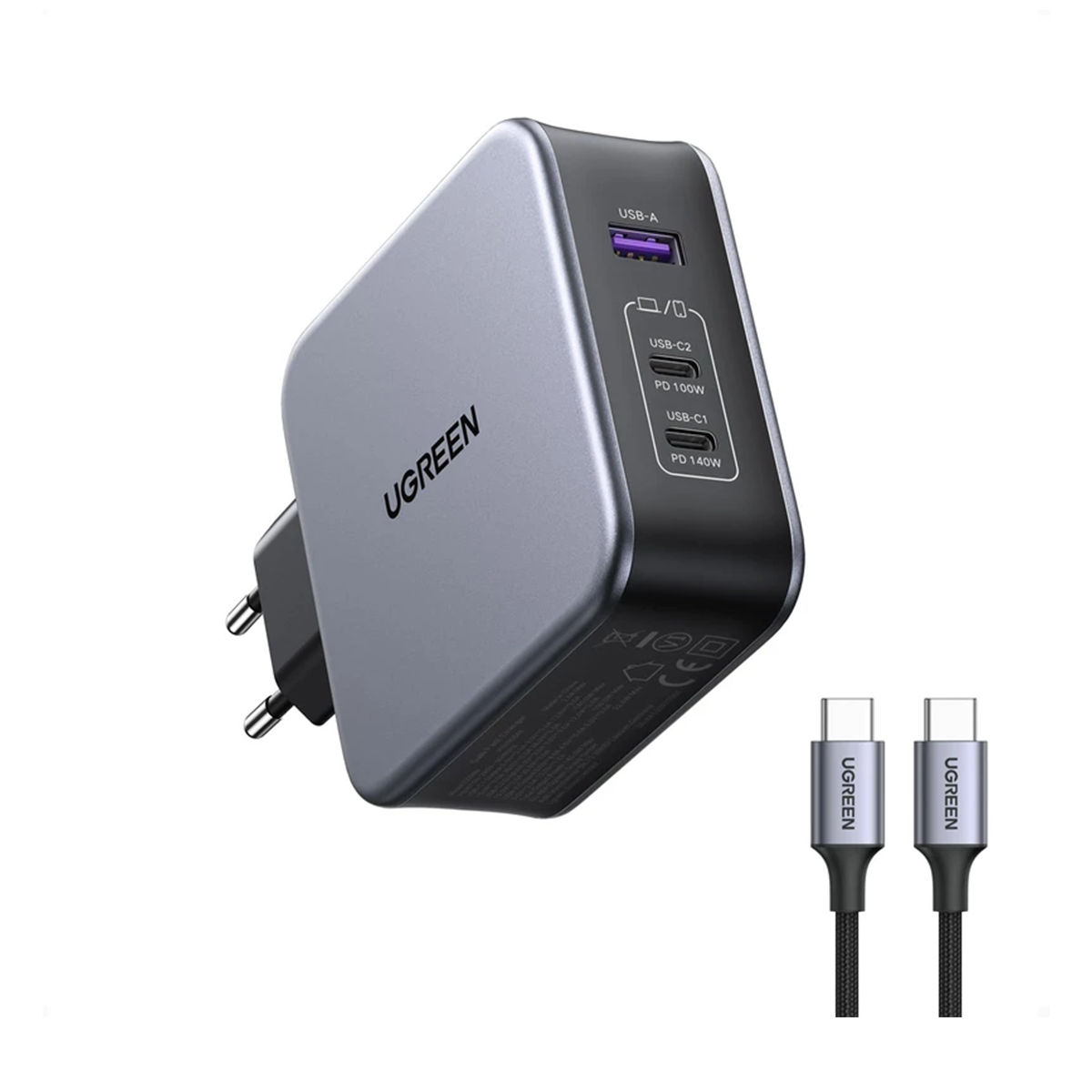 شارژر دیواری 140 وات یوگرین مدل 90549 به همراه کابل USB C-small-image