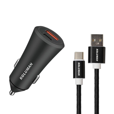 شارژر فندکی 20 وات کلومن مدل KC-C03 به همراه کابل USB-C