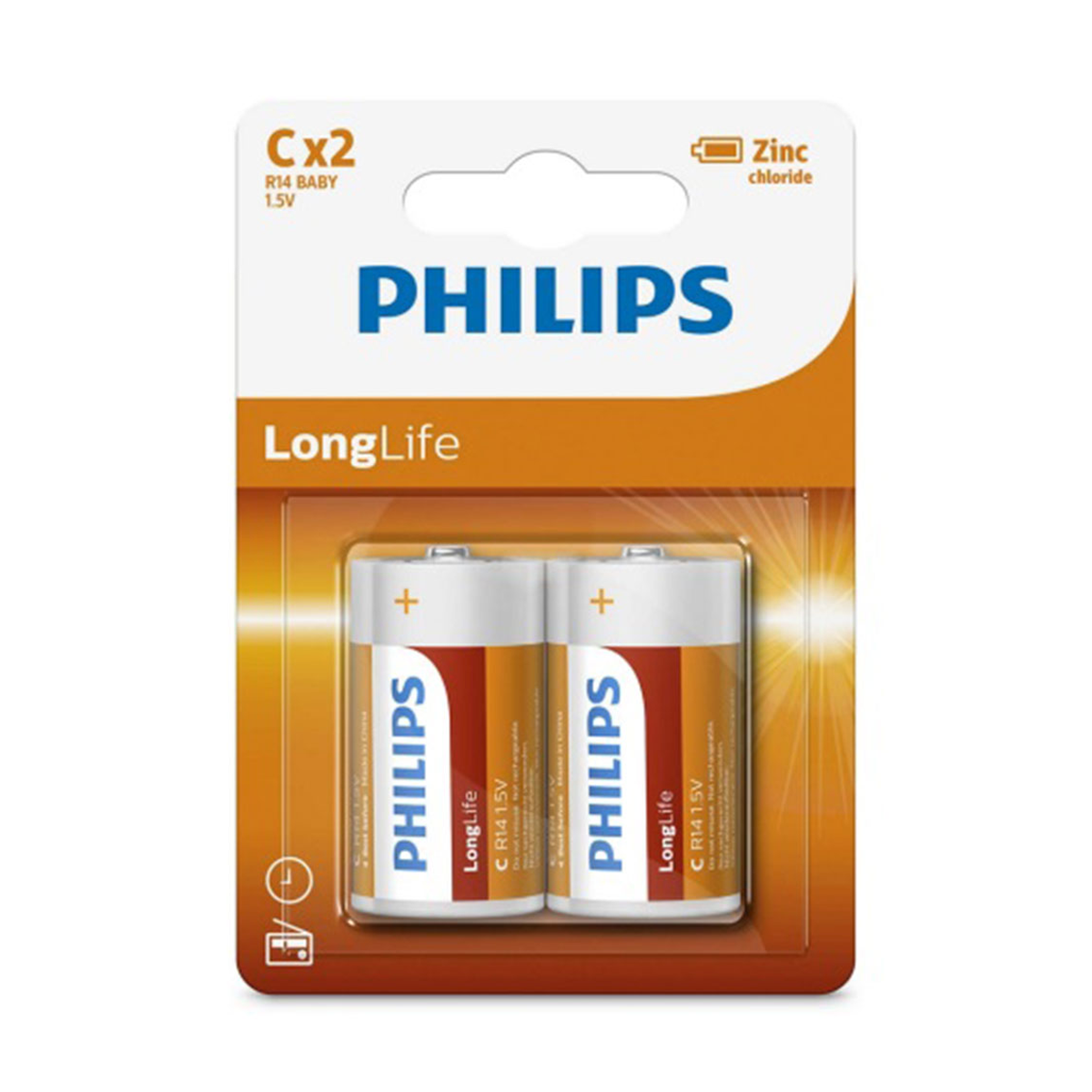 باتری سایز بزرگ فیلیپس مدل LongLife C B2  بسته 2 عددی-small-image