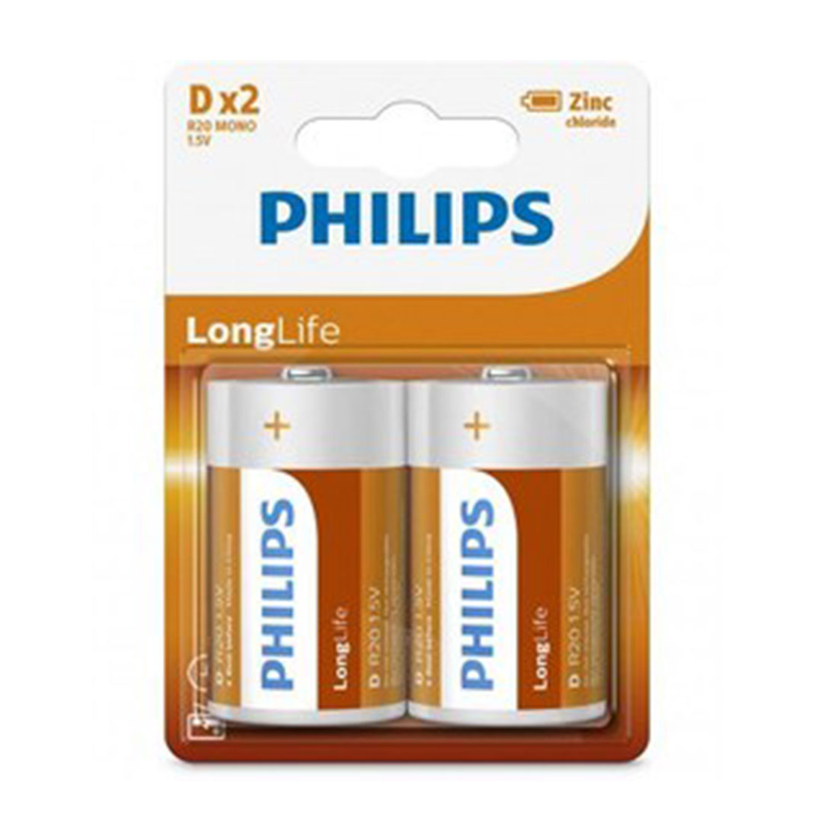 باتری سایز بزرگ فیلیپس مدل Longlife D R20 بسته 2 عددی-small-image