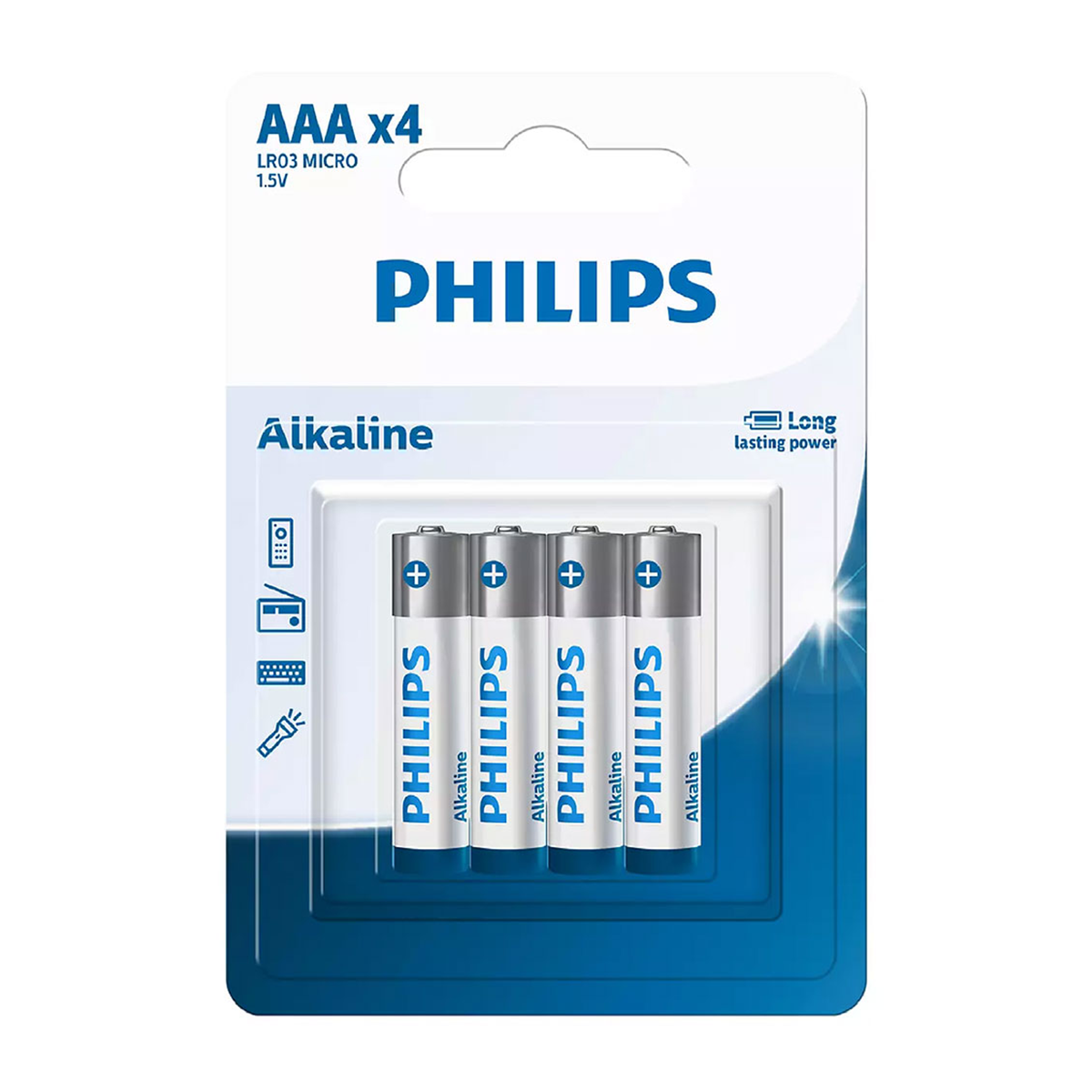 باتری نیم قلمی فیلیپس مدل Alkaline LR03 بسته 4 عددی-small-image