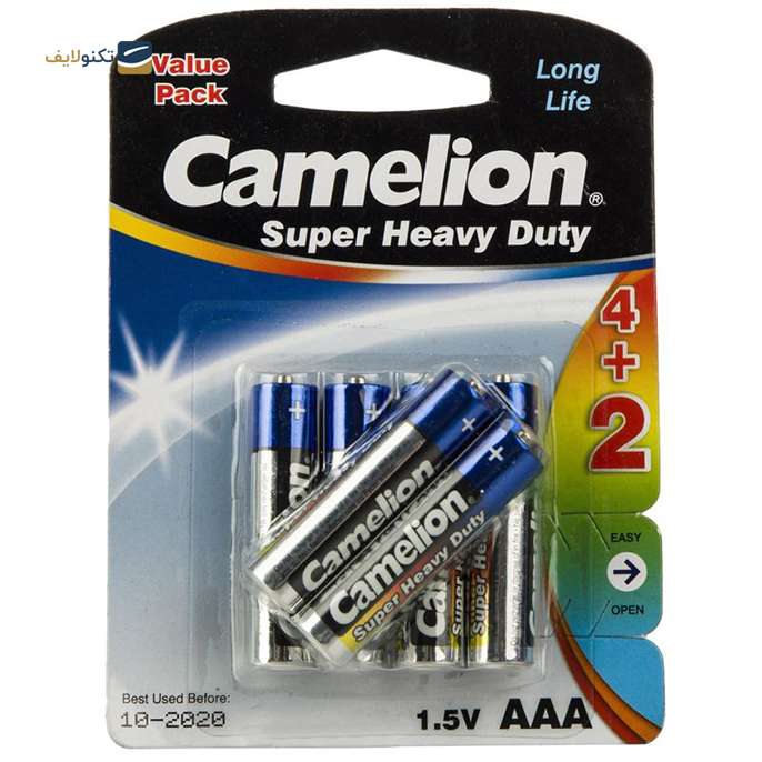 باتری نیم قلمی کملیون مدل Super Heavy Duty بسته 6 عددی-small-image