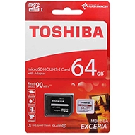 کارت حافظه microSDHC توشیبا مدل EXCERIA M302-EA کلاس 10 استاندارد UHS-I U1 سرعت 90MBps ظرفیت 64 گیگابایت به همراه آداپتور-small-image